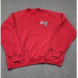 Ohio State Buckeyes Crewneck Sweatshirt Red Embroidered Logo Mens XL Vintage Sty